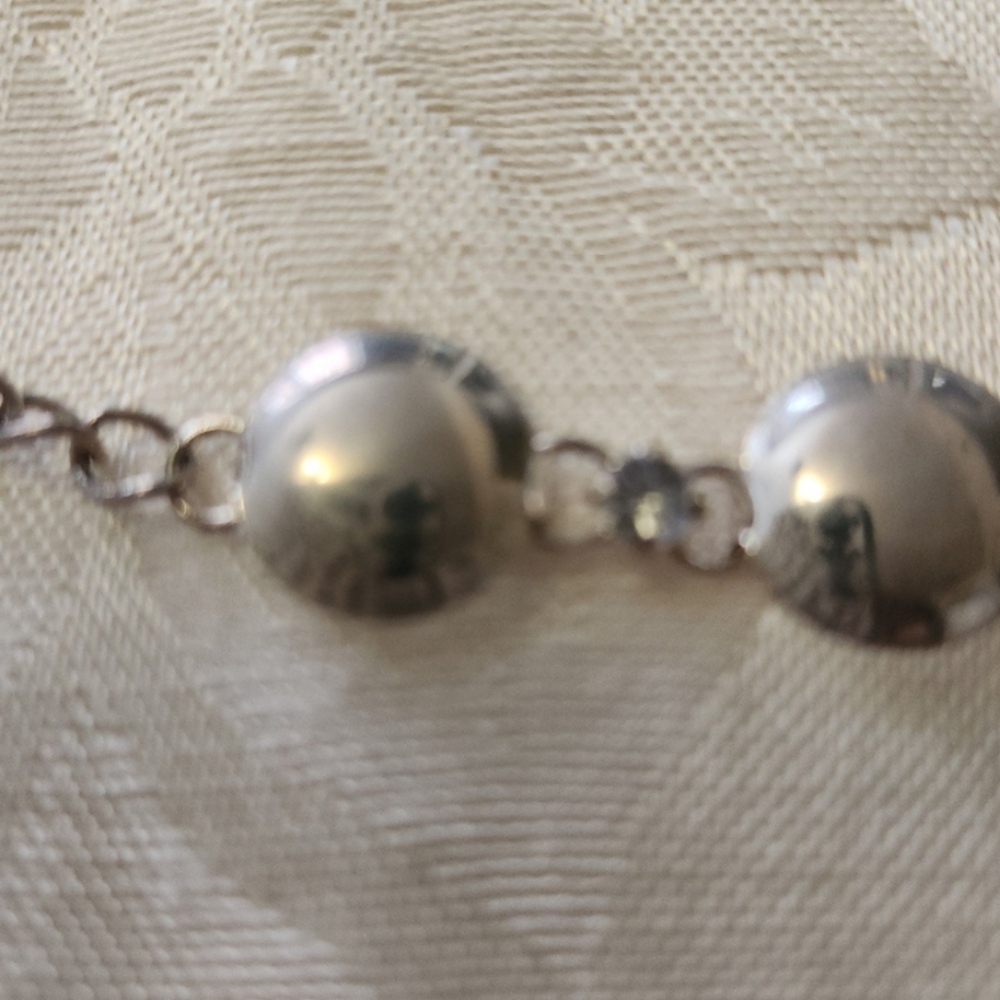 Silvertone & Rhinestone Bracelet - Picture 3 of 4